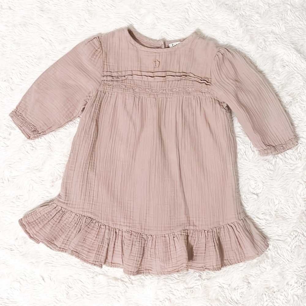 Tocoto Vintage Baby Girl Dusty Rose Dress